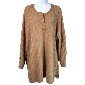 Intimately Free People Around The Clock Oversized Sweater Size M Earthy Granola